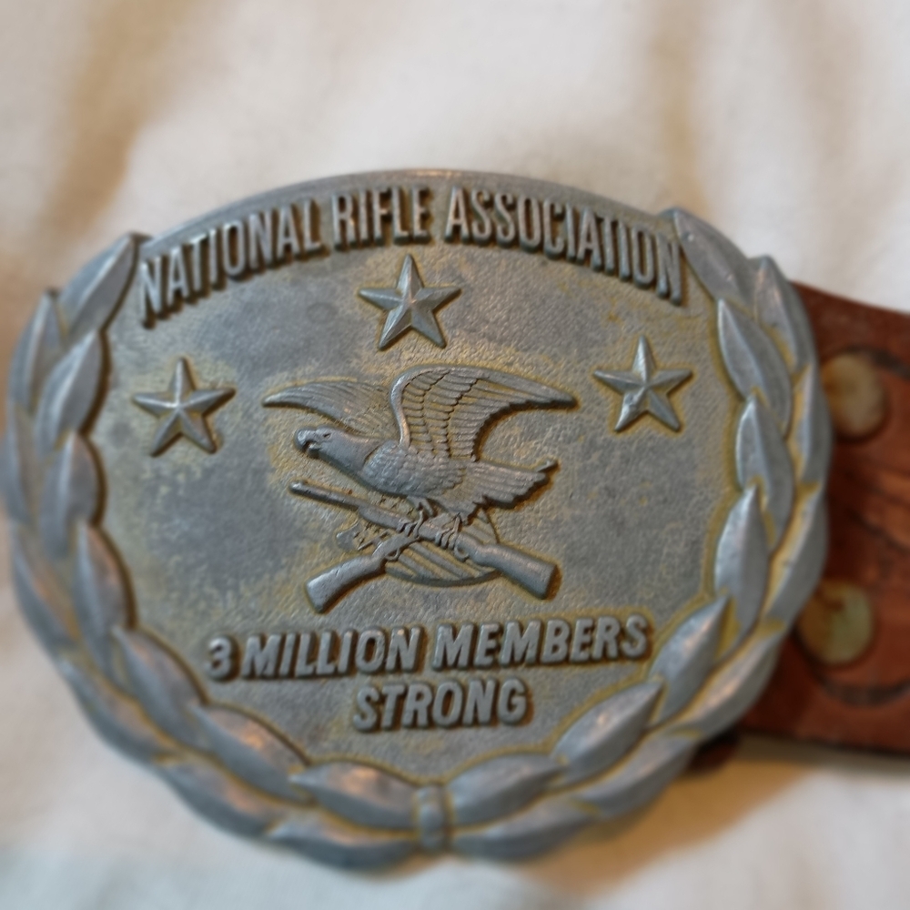 Vintage‎ National Rifle Association 3 Million Members Strong Belt Buckle with...